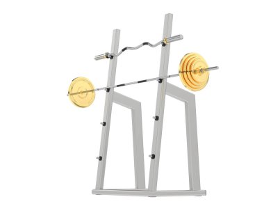 Beyaz arka plan üzerinde izole jimnastik salonu tezgah