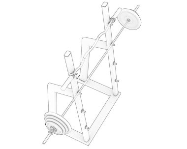 Beyaz arka plan üzerinde izole jimnastik salonu tezgah