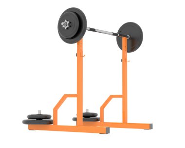 Beyaz arkaplanda izole edilmiş şık spor salonu bankı