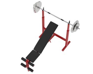 Spor salonunun 3D çizimi, spor aletleri