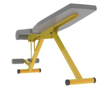 Beyaz arka planda jimnastik masası. 3D görüntüleme. Görüntü