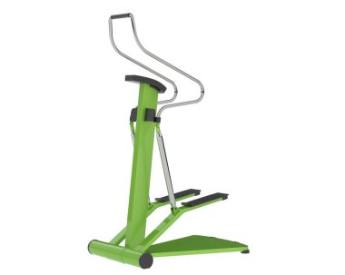 Arka planda jimnastik bisikleti var. 3D görüntüleme. Görüntü