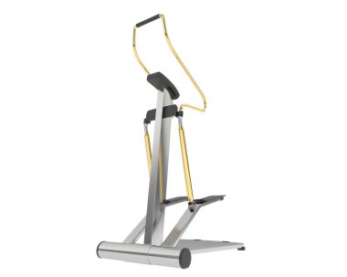 Beyaz arka planda izole edilmiş jimnastik bisikleti 3 boyutlu görüntüleme  