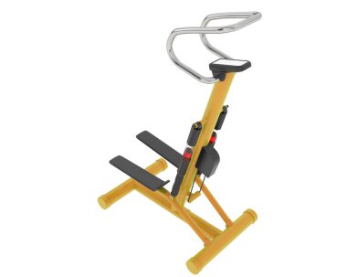 Beyaz arka planda izole edilmiş jimnastik bisikleti 3 boyutlu görüntüleme  