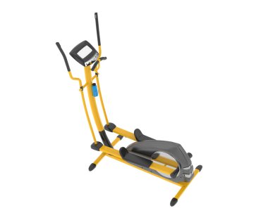 Beyaz arka planda izole edilmiş jimnastik bisikleti 3 boyutlu görüntüleme  