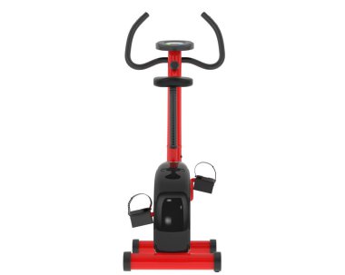 Beyaz arka planda izole edilmiş jimnastik bisikleti 3 boyutlu görüntüleme  