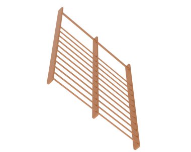 Jimnastik Duvarı Merdiveni. 3d resimleme