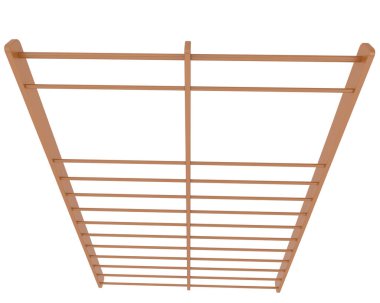 Jimnastik Duvarı Merdiveni. 3d resimleme