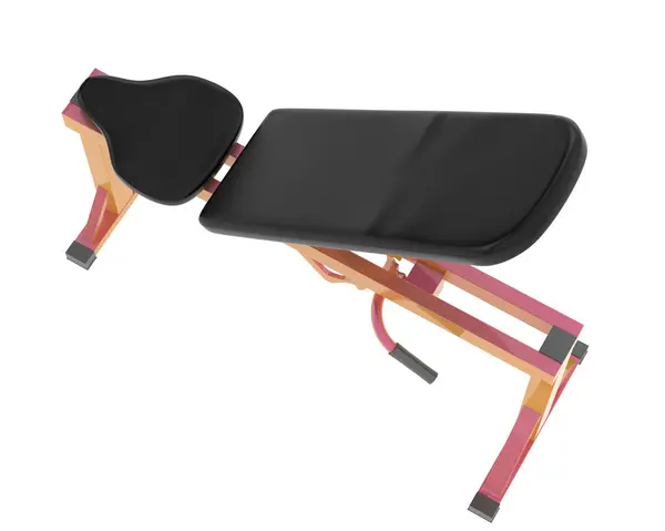 白色背景的健身房长椅 3D渲染 说明1 — 图库照片