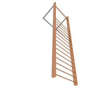 Jimnastik Duvarı Merdiveni. 3d resimleme