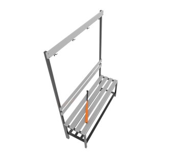 Soyunma odası bankı beyaz arka planda izole edilmiş. 3d görüntüleme - illüstrasyon