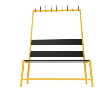 Soyunma odası bankı arka planda izole edilmiş. 3d görüntüleme - illüstrasyon