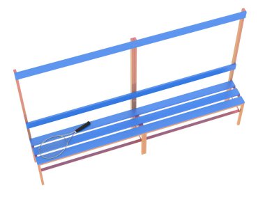 Soyunma odası tezgahı. 3d görüntüleme - illüstrasyon