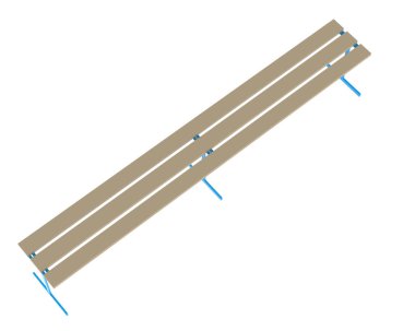 Soyunma odası tezgahı. 3d görüntüleme - illüstrasyon