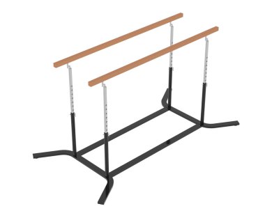 beyaz arkaplanda izole edilmiş jimnastik metal çubuğu