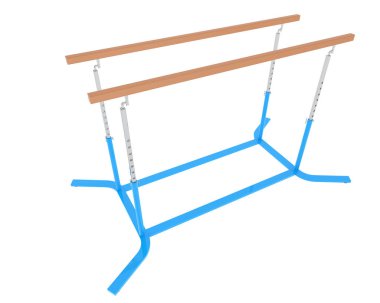 beyaz arkaplanda izole edilmiş jimnastik metal çubuğu