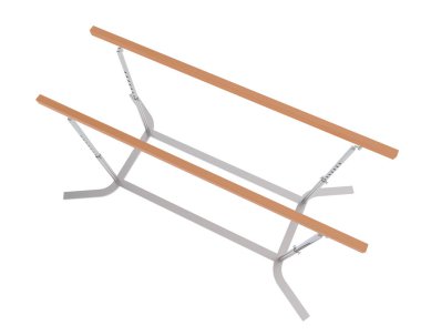 beyaz arkaplanda izole edilmiş jimnastik metal çubuğu