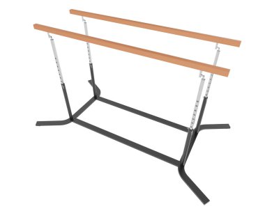 beyaz arkaplanda izole edilmiş jimnastik metal çubuğu