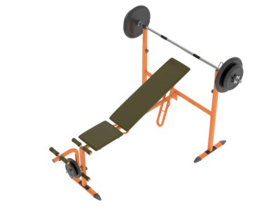 Beyaz arka planda jimnastik masası. 3D görüntüleme. Görüntü