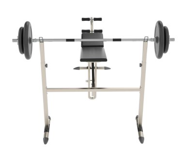 Beyaz arka planda jimnastik masası. 3D görüntüleme. Görüntü