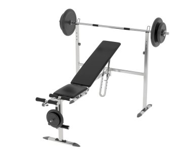 Beyaz arka planda jimnastik masası. 3D görüntüleme. Görüntü