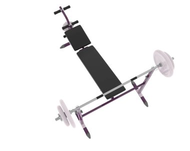 Beyaz arka planda jimnastik masası. 3D görüntüleme. Görüntü