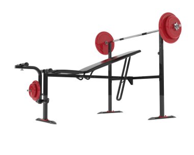 Beyaz arka planda jimnastik masası. 3D görüntüleme. Görüntü