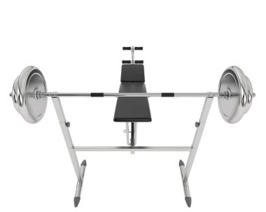 Beyaz arka planda jimnastik masası. 3D görüntüleme. Görüntü