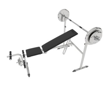 Beyaz arka planda jimnastik masası. 3D görüntüleme. Görüntü