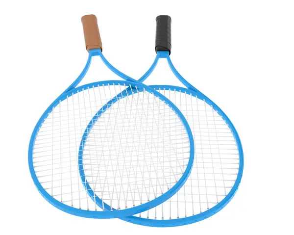 Tennisrackets Geïsoleerd Witte Achtergrond — Stockfoto