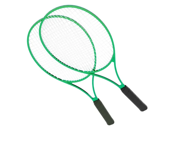 Racchette Tennis Isolate Sfondo Bianco — Foto Stock