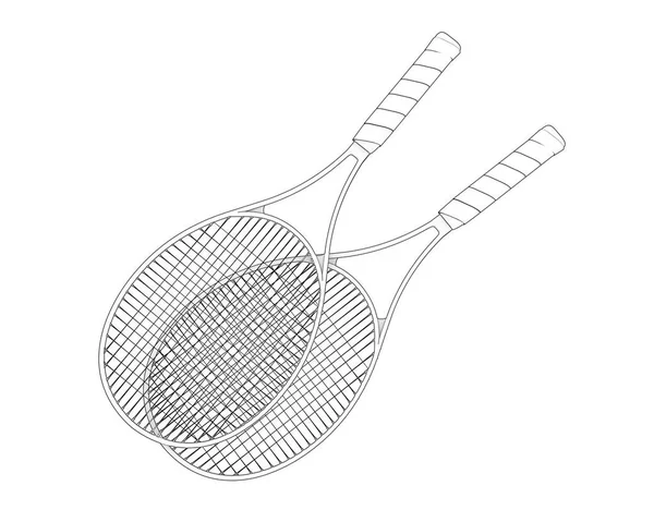 孤立在白色背景上的网球球拍 — 图库照片