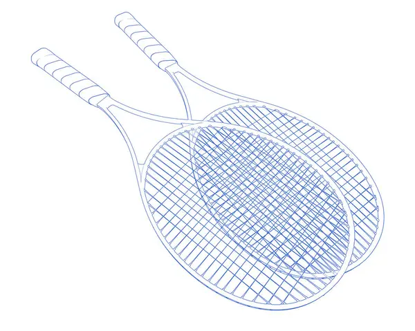 Tenisz Ütők Elszigetelt Fehér Background — Stock Fotó