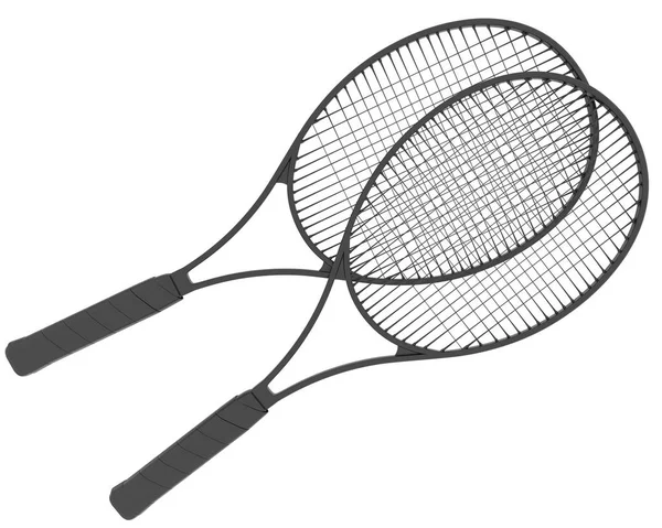 テニスラケットの3Dイラスト スポーツ活動用品 — ストック写真