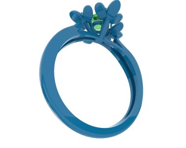 Dekoratif değerli mücevherlerin 3D çizimi