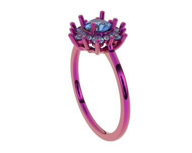 Dekoratif değerli mücevherlerin 3D çizimi