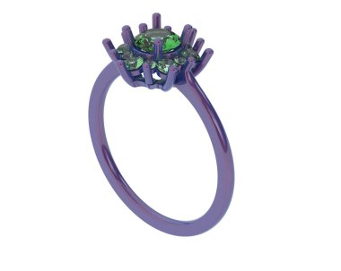 Dekoratif değerli mücevherlerin 3D çizimi