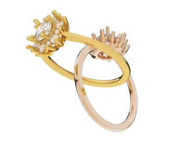 Dekoratif değerli mücevherlerin 3D çizimi