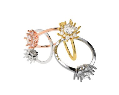 Dekoratif değerli mücevherlerin 3D çizimi