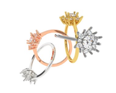 Dekoratif değerli mücevherlerin 3D çizimi