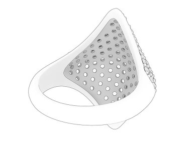 Dekoratif değerli mücevherlerin 3D çizimi