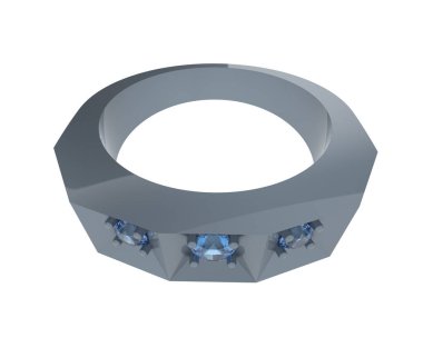 Dekoratif değerli mücevherlerin 3D çizimi