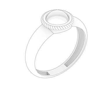 Dekoratif değerli mücevherlerin 3D çizimi