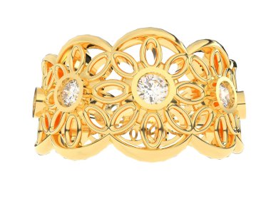 Dekoratif değerli mücevherlerin 3D çizimi