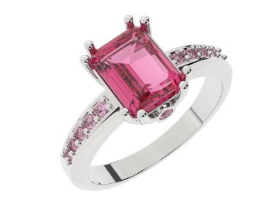 Dekoratif değerli mücevherlerin 3D çizimi