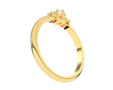 Beyaz arkaplanda izole edilmiş değerli halka     