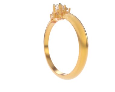 Beyaz arkaplanda izole edilmiş değerli halka     