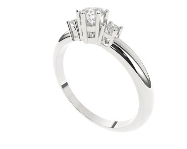 Beyaz arkaplanda izole edilmiş değerli halka     