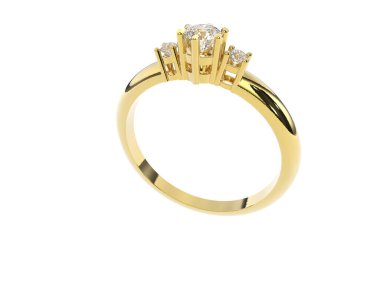 Beyaz arkaplanda izole edilmiş değerli halka     