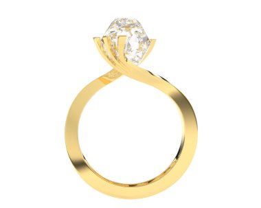 Beyaz arkaplanda izole edilmiş değerli halka     